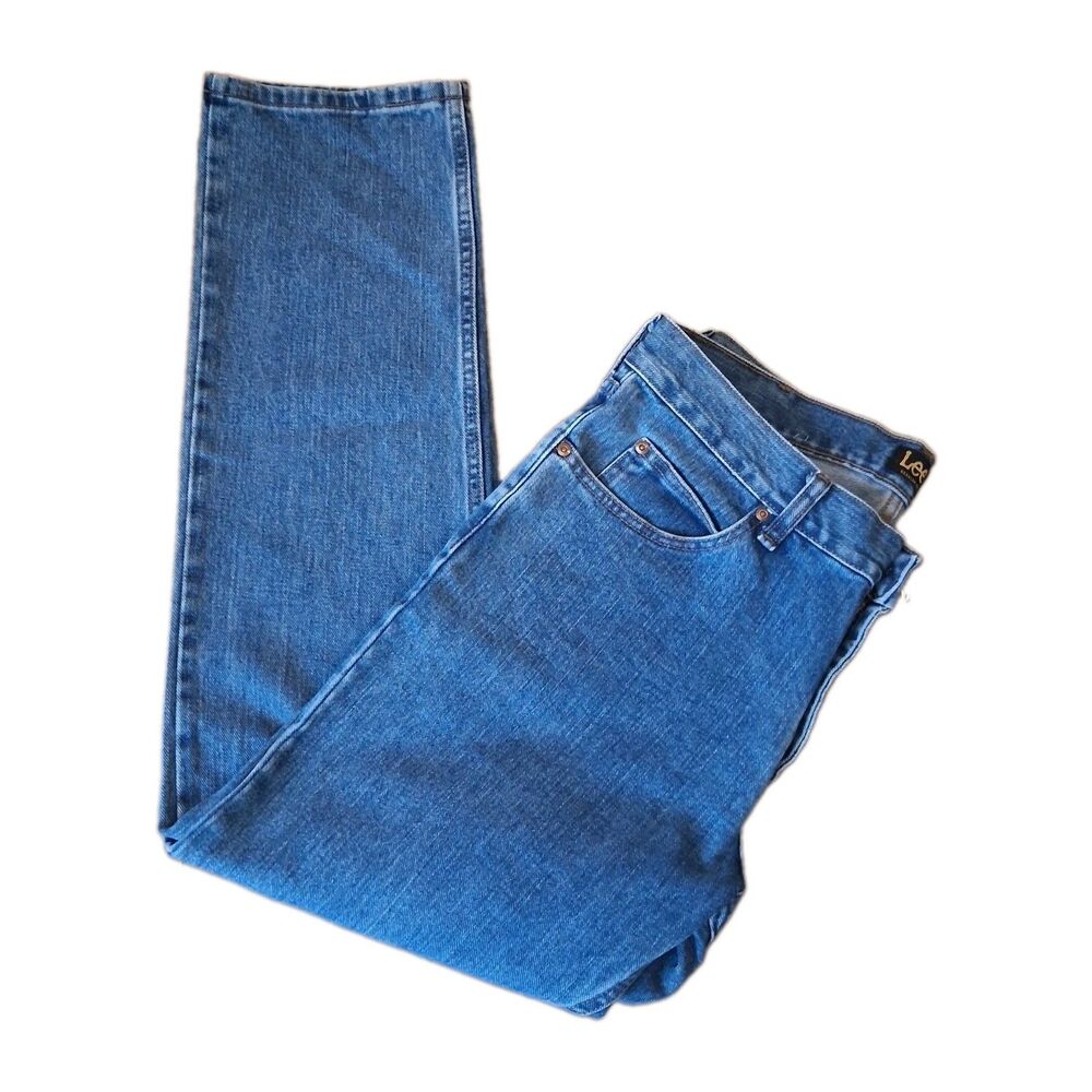 Lee Mens Regular Fit Denim Jeans 34x32 Blue Medium Wash Like New - Picture 6 of 13
